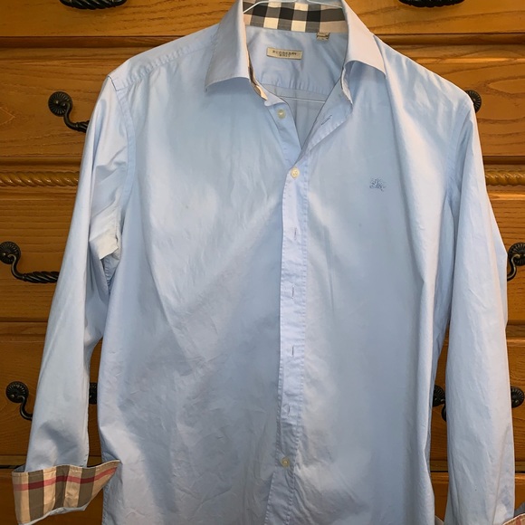 burberry mens shirt light blue